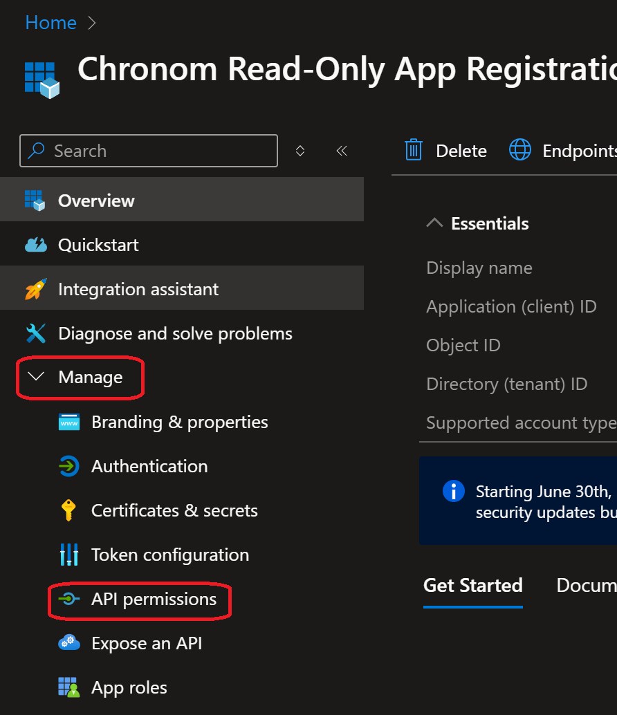 API Permissions