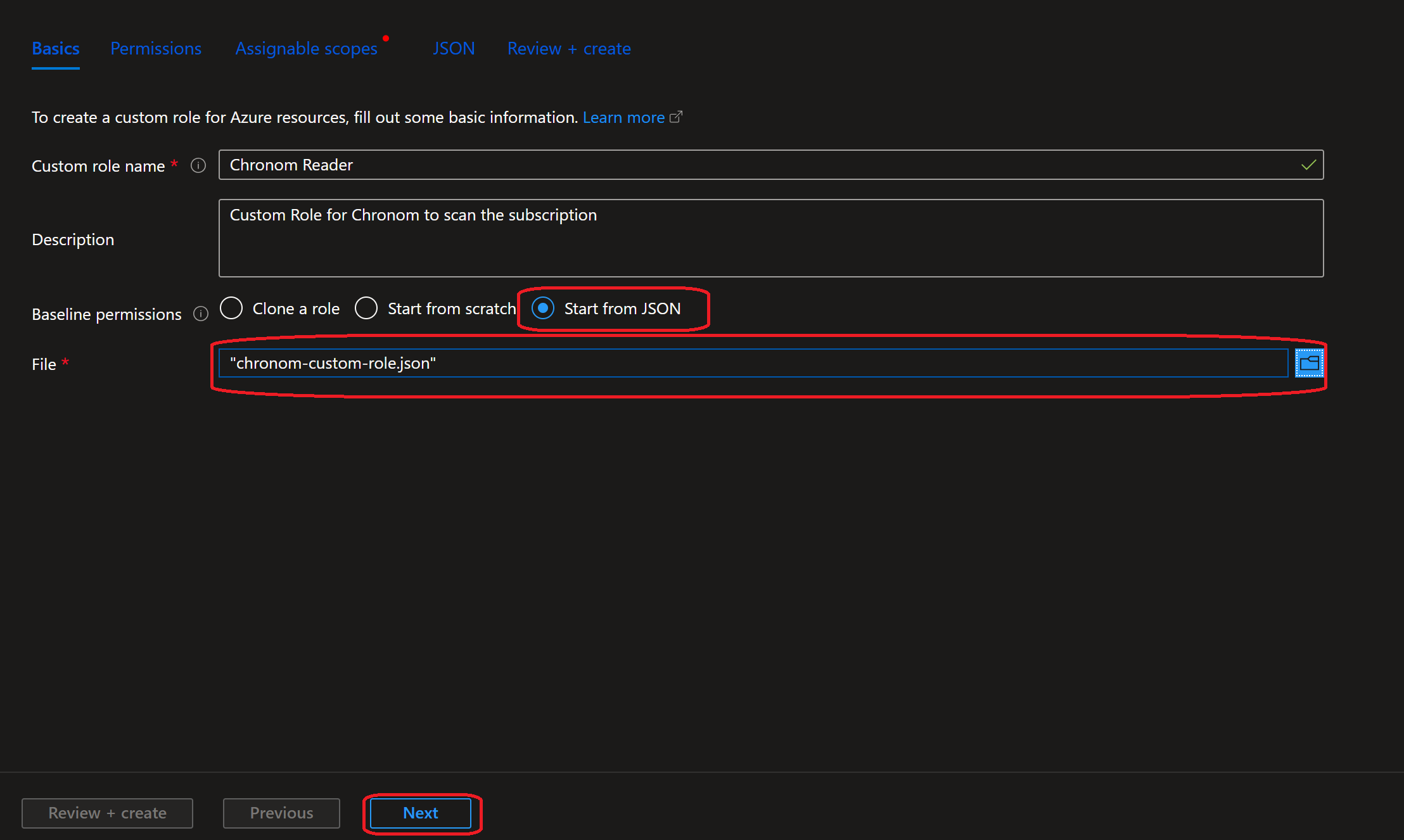 Create Custom Role